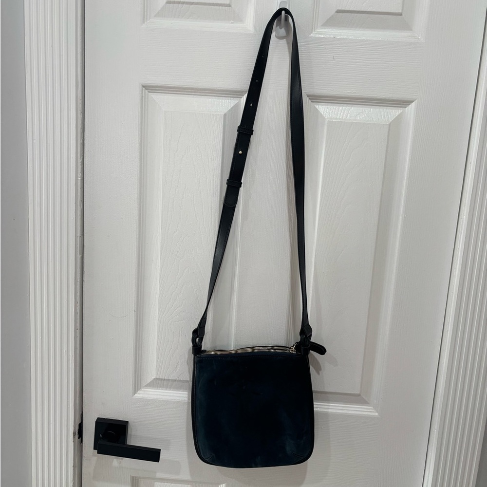 M. Gemi Teal and Black Leather Messenger Bag - Picture 7 of 13